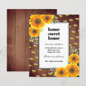 Begroting voor zonnebloemen, bijen met bewegende a (Voorkant / Achterkant)