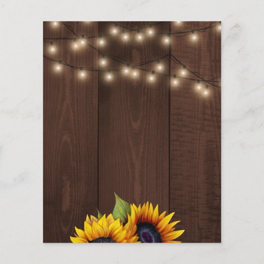 Begroting voor zonnebloemen herfst huisverwarming flyer (Achterkant)