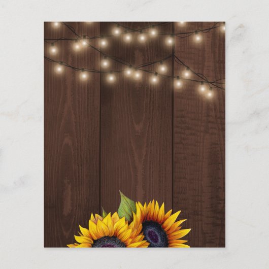 Begroting voor zonnebloemen herfst huisverwarming  flyer (Achterkant)