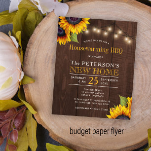 Begroting voor zonnebloemen herfst huisverwarming flyer