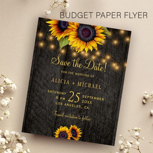 Begroting voor zonnebloemen voor de bruiloft van h flyer