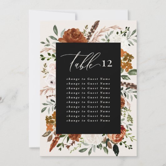 Begroting voor zwarte tafel- en terracotta-zitplaa kaart (Voorkant)