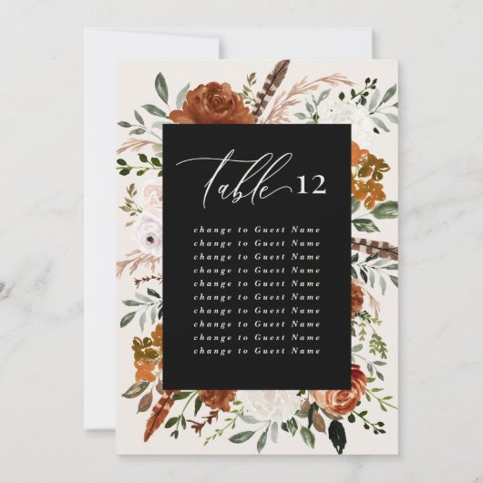 Begroting voor zwarte tafel- en terracotta-zitplaa kaart (Achterkant)