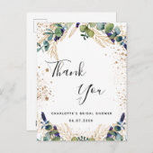 Begroting Vrijgezellenfeest eucalyptus glitter dan Briefkaart (Voorkant / Achterkant)