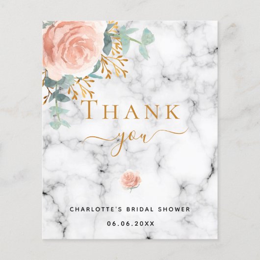 Begroting Vrijgezellenfeest floral roos marmer Dan (Voorkant)