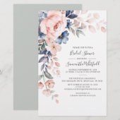 Begroting Vrijgezellenfeest Pink Floral Uitnodigin Briefpapier (Voorkant / Achterkant)
