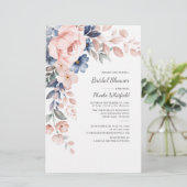 Begroting Vrijgezellenfeest Pink Floral Uitnodigin Briefpapier (Staand voorkant)