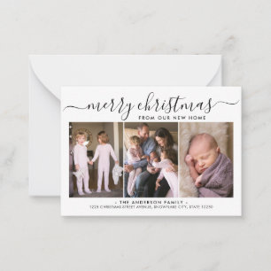 Begroting Vroeg Kerstmis 3 Fotovakantieverhuiskaar Notitiekaartje