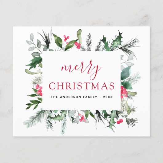 Begroting Vroege kerstfeestdag Rood-kerstkaartje (Voorkant)