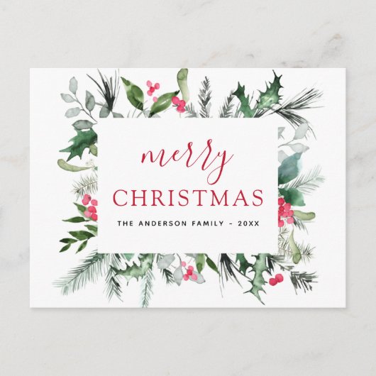 Begroting Vroege kerstfeestdag Rood-kerstkaartje Feestdagenkaart (Voorkant)