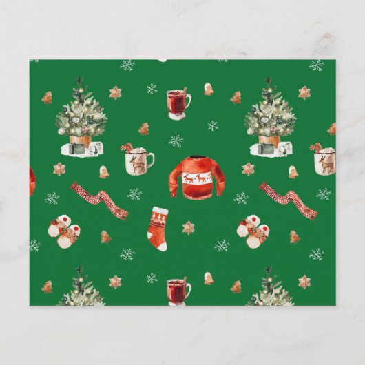 Begroting Vrolijk kerstfeest 10 Multi Foto - Groen (Achterkant)