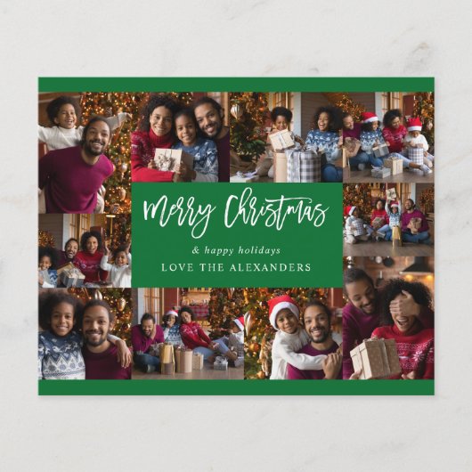 Begroting Vrolijk kerstfeest 10 Multi Foto - Groen (Voorkant)