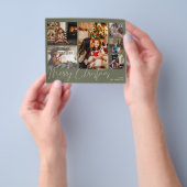 Begroting Vrolijk kerstfeest op groen 6 Foto Flyer (Hand)