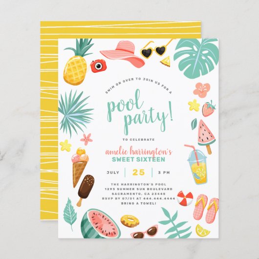 Begroting Watermeloen, ananas en tropische pool (Voorkant / Achterkant)