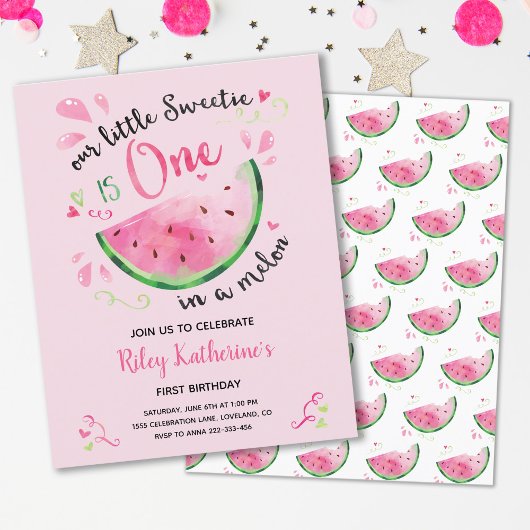 Begroting Watermeloen Zomer Eerste Dag Uitnodiging