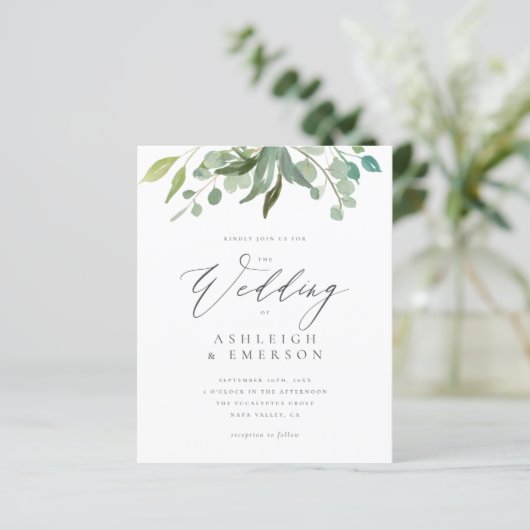 Begroting Waterverf Eucalyptus Greenery Wedding (Staand voorkant)