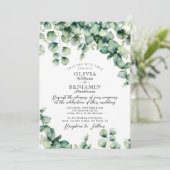Begroting Waterverf Eucalyptus Greenery Wedding Kaart (Staand voorkant)