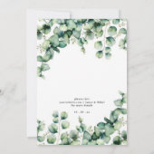 Begroting Waterverf Eucalyptus Greenery Wedding Kaart (Achterkant)