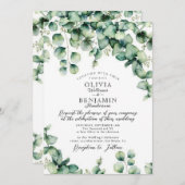 Begroting Waterverf Eucalyptus Greenery Wedding Kaart (Voorkant / Achterkant)