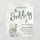 Begroting Waterverf Eucalyptus Sage Green Wedding (Voorkant / Achterkant)