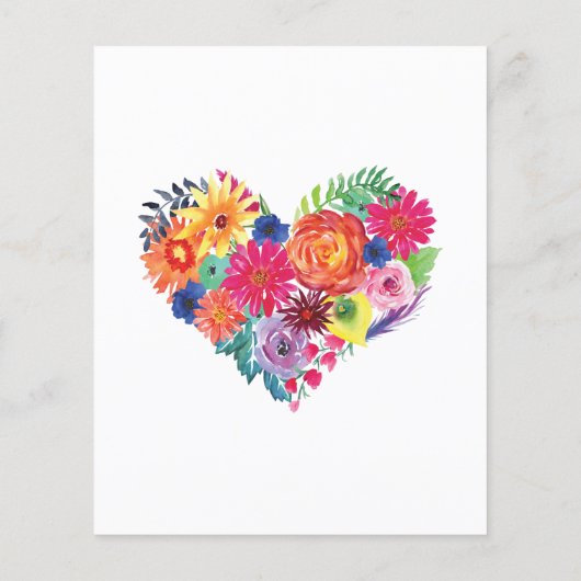 Begroting Waterverf Floral Fiesta Wedding Flyer (Achterkant)