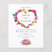 Begroting Waterverf Floral Fiesta Wedding Flyer (Voorkant)