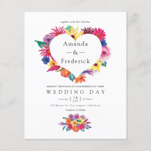 Begroting Waterverf Floral Fiesta Wedding Flyer