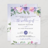 Begroting Waterverf Floral Paars roze bruiloft (Voorkant / Achterkant)