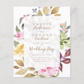 Begroting Waterverf Floral Wedding Flyer (Voorkant)