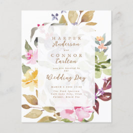 Begroting Waterverf Floral Wedding Flyer