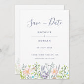 Begroting waterverf florale landenstijl save the date (Voorkant / Achterkant)