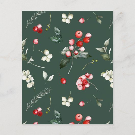 Begroting Waterverf Greenery Holiday Flyer (Achterkant)