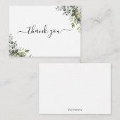 BEGROTING waterverf groen Dank u wel Notitiekaartje (Voorkant / Achterkant)