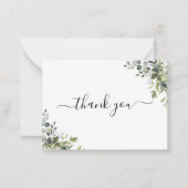 BEGROTING waterverf groen Dank u wel Notitiekaartje (Voorkant)