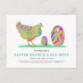 Begroting waterverf paasBrunch en eierjacht Uitnodiging Briefkaart (Voorkant)