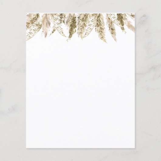 Begroting Waterverf Pampas Grass Boho Floral (Achterkant)