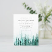 Begroting Waterverf Pine Tree Forest Rustic Weddin (Staand voorkant)