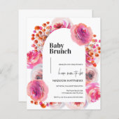 Begroting Waterverf Roze Baby shower Floral Arch (Voorkant / Achterkant)