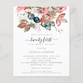 Begroting Waterverf Roze Floral 21e verjaardag Uit