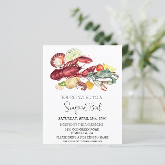 Begroting Waterverf uitnodiging zeeschepen (Staand voorkant)