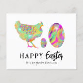 Begroting waterverf van Happy Pasen en kippen (Voorkant)
