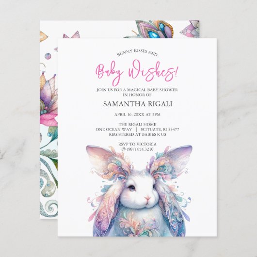 Begroting Waterverf voorjaar Baby shower (Voorkant / Achterkant)