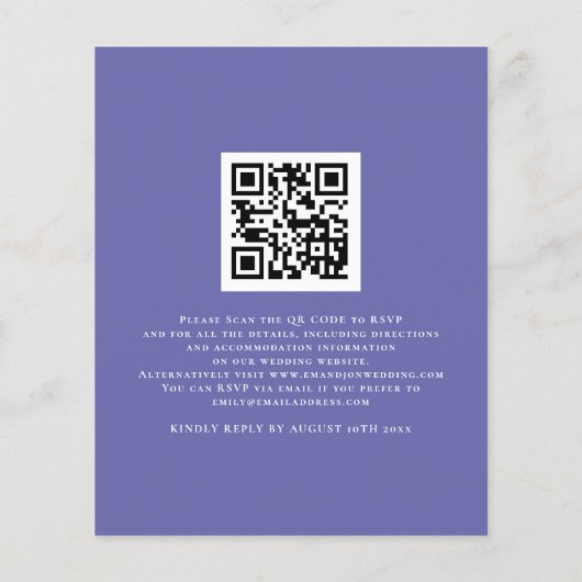 Begroting we doen een blauwe QR-bruiloft uitnodige (Achterkant)