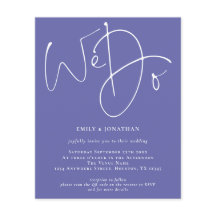 Begroting we doen een blauwe QR-bruiloft uitnodige