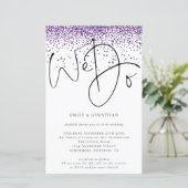 Begroting We doen een QR-code Paars Glitter Weddin (Staand voorkant)