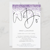 Begroting We doen een QR-code Paars Glitter Weddin (Voorkant)