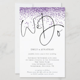 Begroting We doen een QR-code Paars Glitter Weddin