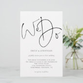 Begroting We doen een simpele bruiloft-uitnodiging (Staand voorkant)