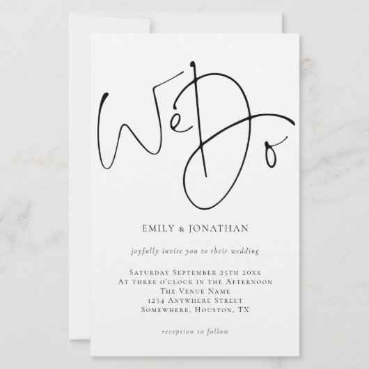 Begroting We doen een simpele bruiloft-uitnodiging (Voorkant)