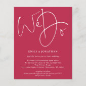 Begroting we doen magenta QR Wedding uitnodigen (Voorkant)